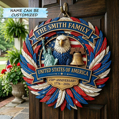Patriot Spirit Wooden Door Sign QTCUZ GFTOMA11912