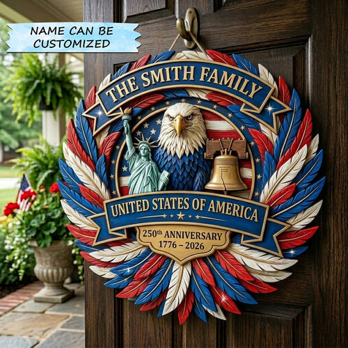 Patriot Spirit Wooden Door Sign QTCUZ GFTOMA11912