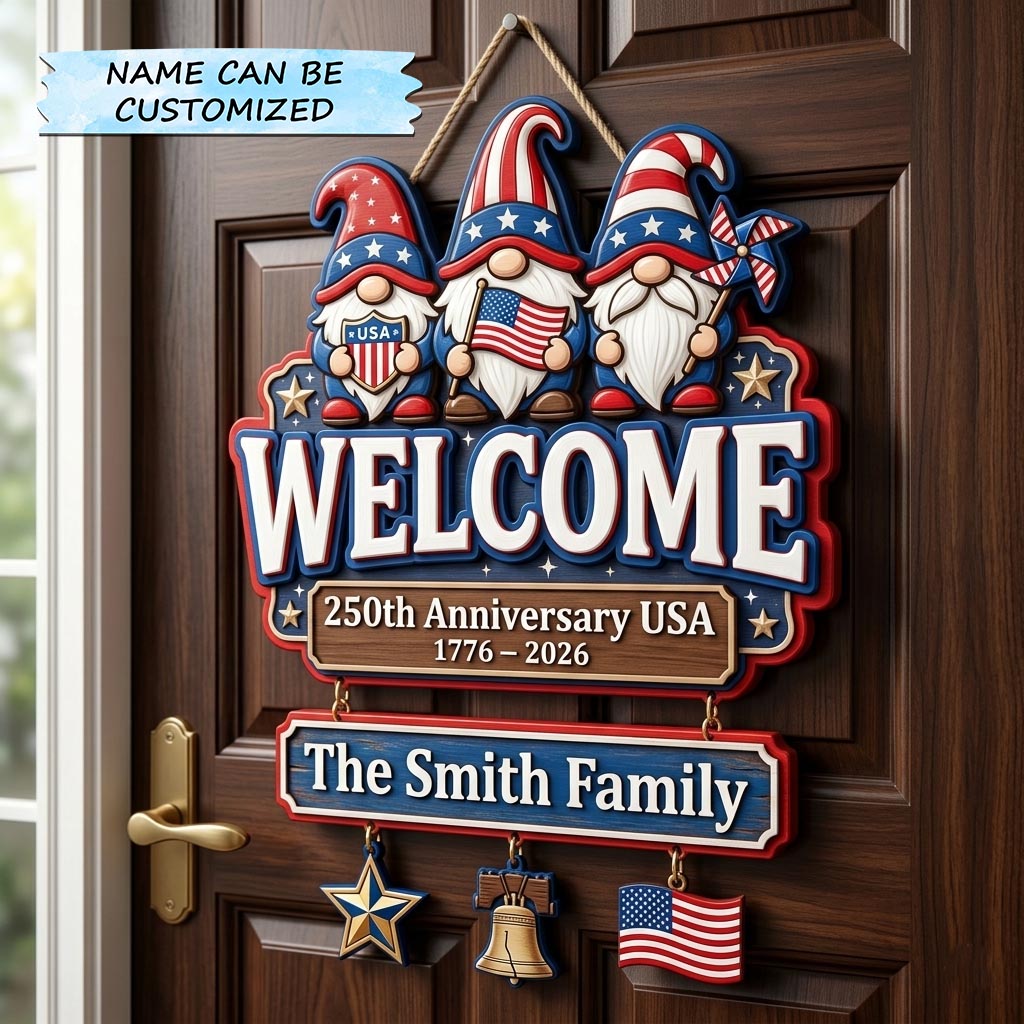 American Glory Wooden Door Sign QTCUZ GFTOMA11913