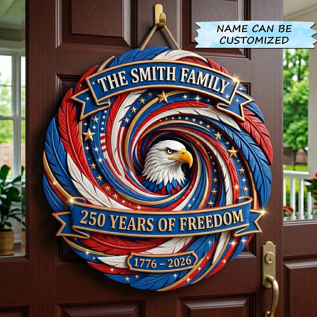 Freedom Honor Wooden Door Sign QTCUZ GFTOMA11915