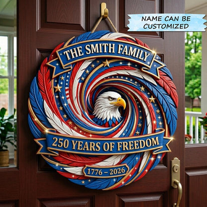 Freedom Honor Wooden Door Sign QTCUZ GFTOMA11915
