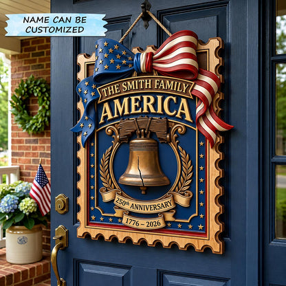 American Pride Wooden Door Sign QTCUZ GFTOMA11957