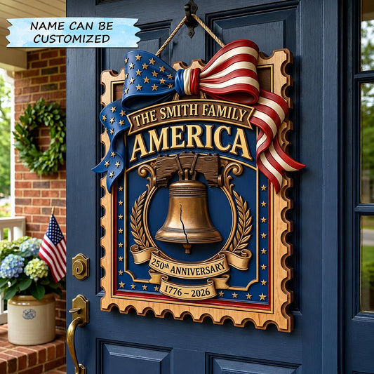 American Pride Wooden Door Sign QTCUZ GFTOMA11957