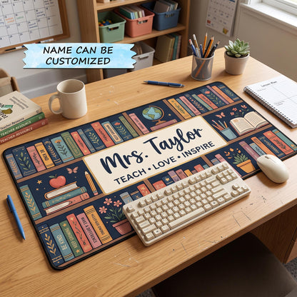 Personalized Best Teacher Ever Desk Mat QTCUZ GFTOMA13094