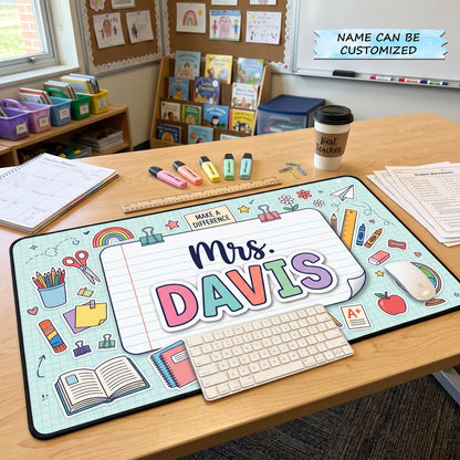 Personalized Best Teacher Ever Desk Mat QTCUZ GFTOMA13095