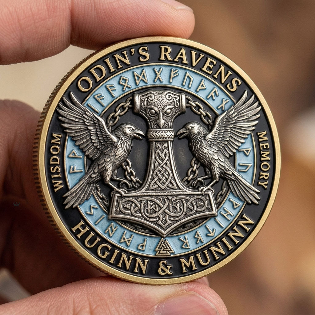Viking Raven Huginn Muninn Commemorative Coin GFTOPND1181
