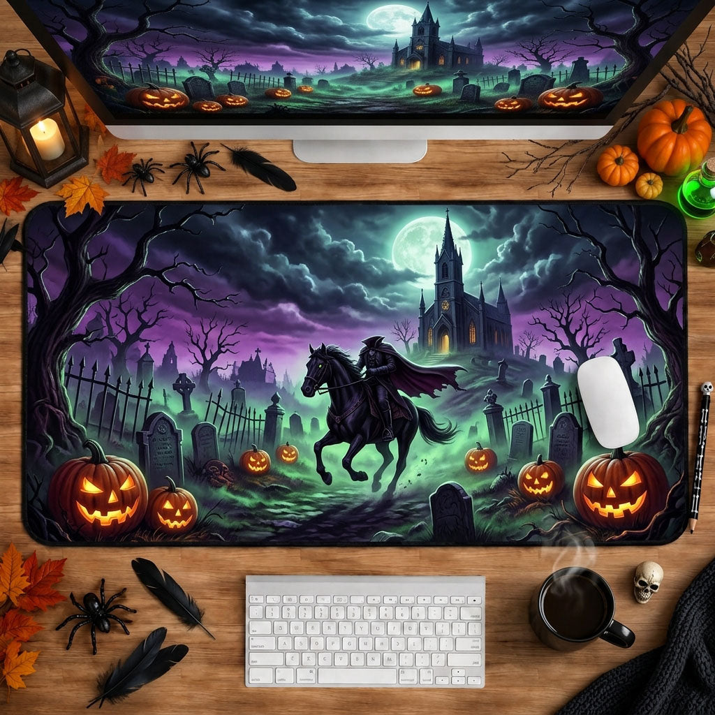Haunted Cemetery Lantern Desk Mat GFTOPND1297