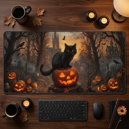 Black Cat Halloween Desk Mat GFTOPND1299