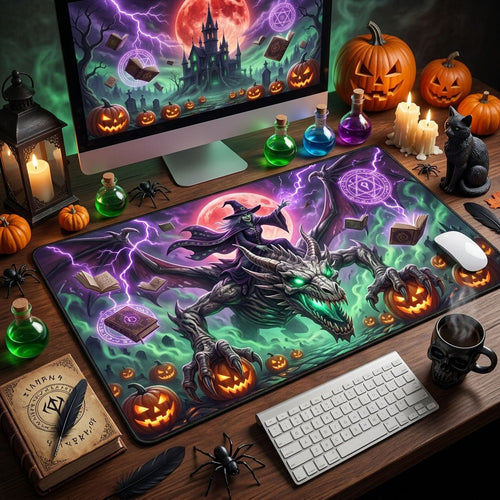 Giant Witch Riding Dragon Desk Mat GFTOPND1304