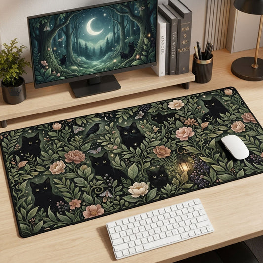 Hidden Kitten Green Desk Mat GFTOPND1354