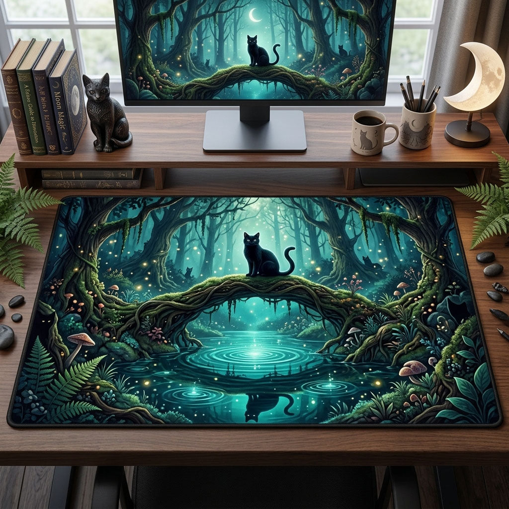 Black Cat Forest Core Desk Mat GFTOPND1358