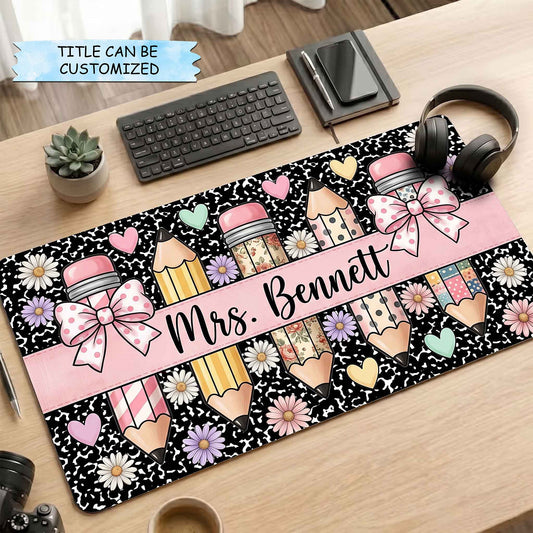 Personalized Best Teacher Ever Desk Mat QTCUZ GFTOTP20422