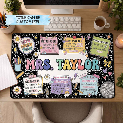 Personalized Best Teacher Ever Desk Mat QTCUZ GFTOTP20425