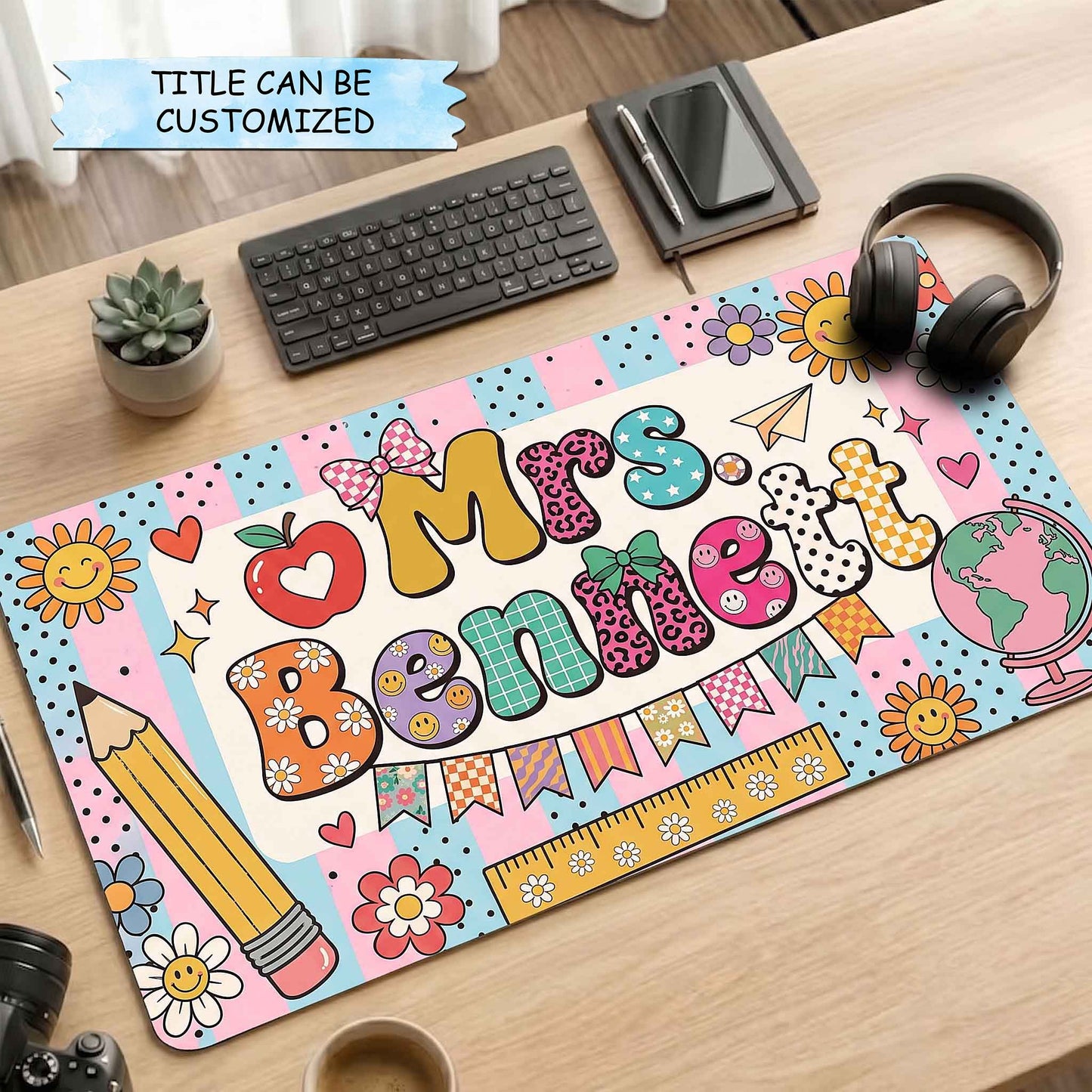 Personalized Best Teacher Ever Desk Mat QTCUZ GFTOTP20426
