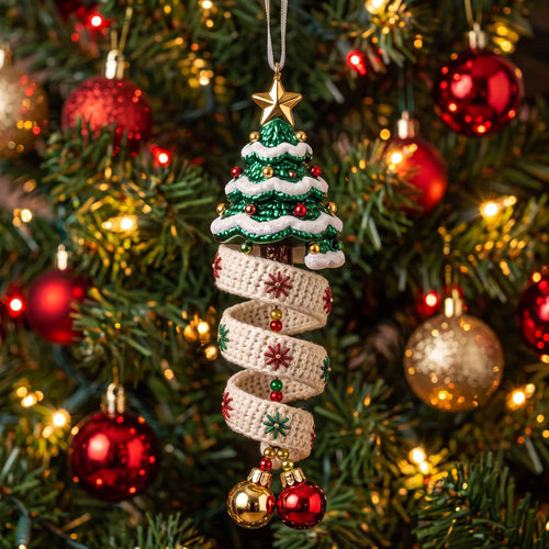 Yuletide Spiral Christmas Mica Ornament GFTOTP20838