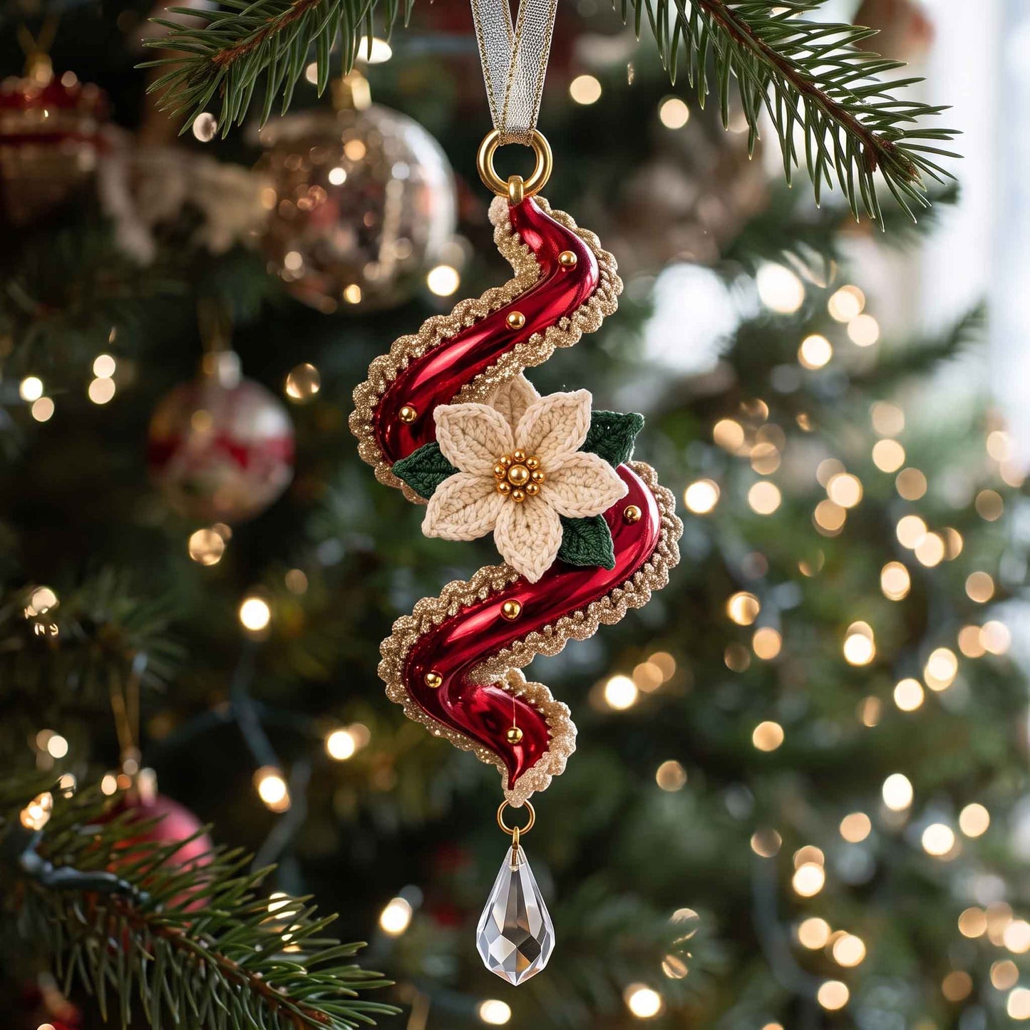 Yuletide Spiral Christmas Mica Ornament GFTOTP20840