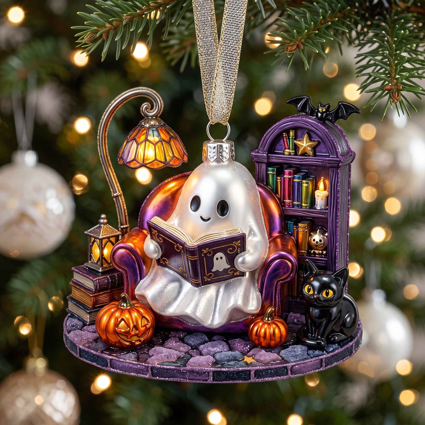 Bookish Ghost Mica Ornament GFTOTP20845