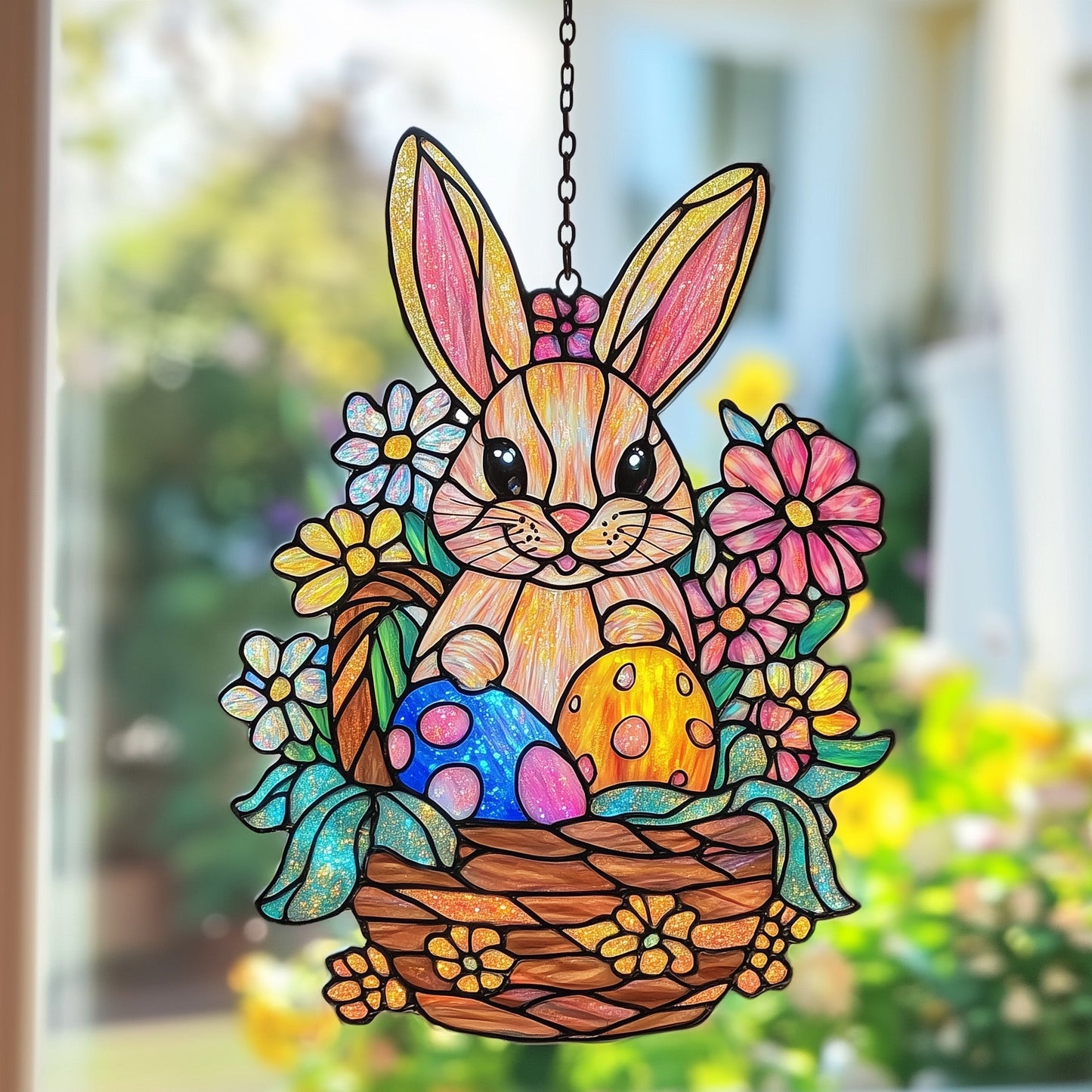Radiant Easter Glow Stained Glass Suncatcher GFTOTP4959