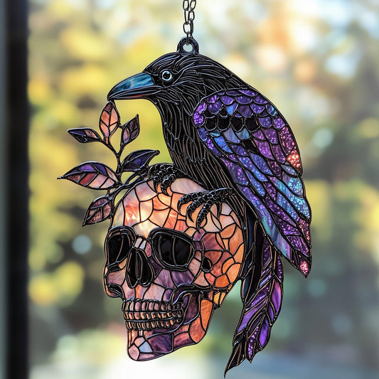Mystic Raven Stained Glass Suncatcher GFTOTP5069