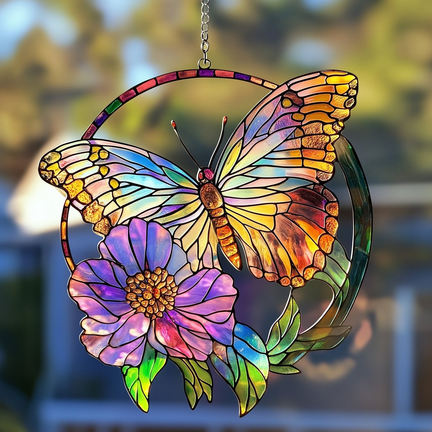 Whispering Wings Stained Glass Suncatcher GFTOTP5165