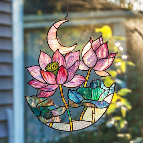 Blooming Serenity Stained Glass Suncatcher GFTOTP5173