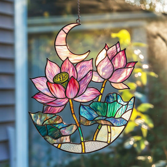Blooming Serenity Stained Glass Suncatcher GFTOTP5173