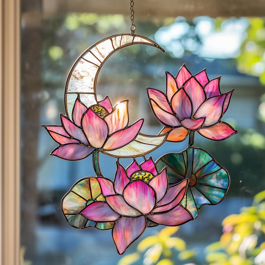 Blooming Serenity Stained Glass Suncatcher GFTOTP5174