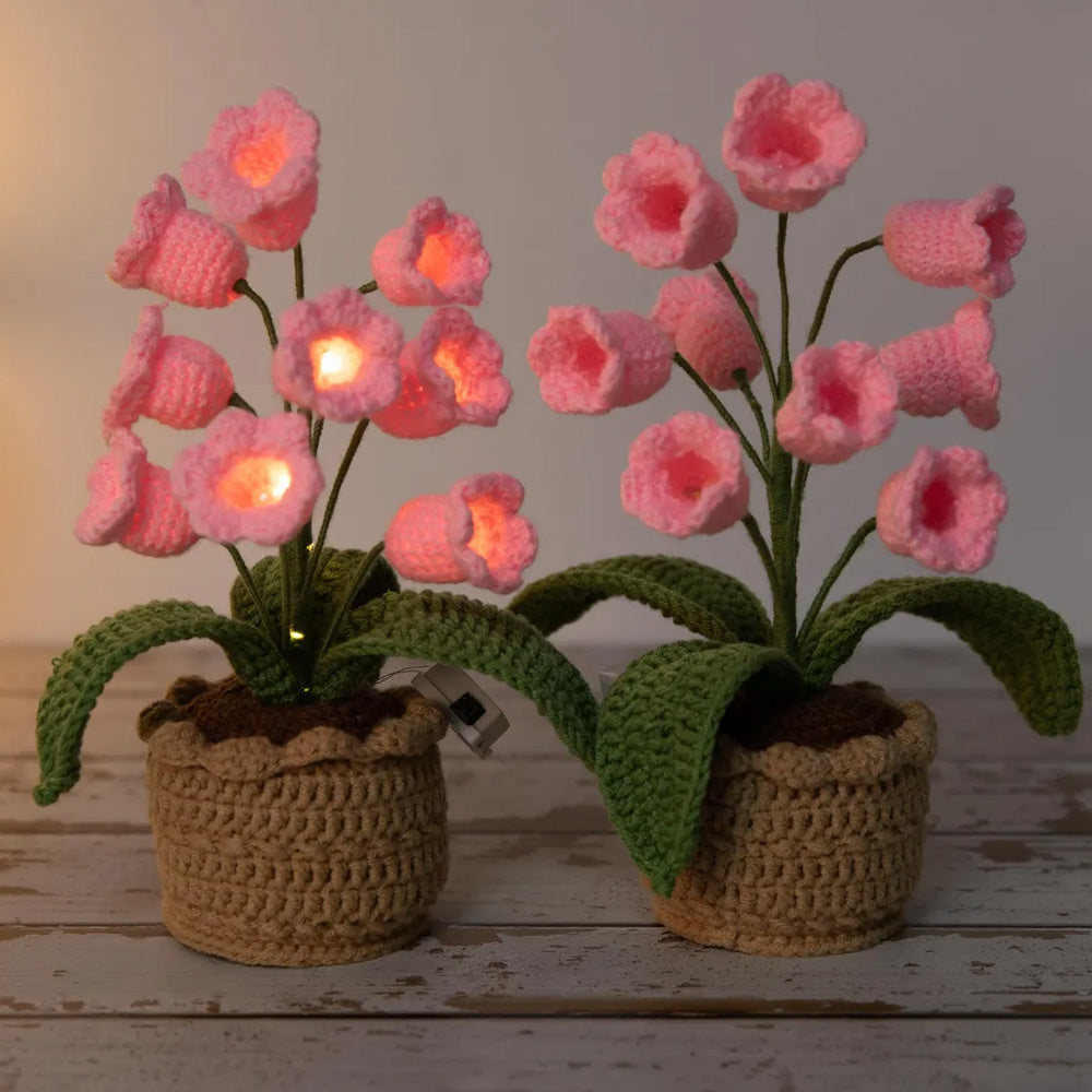 Ever Bloom Lily of the Valley Crochet Night Lamp - Unique Mother’s Day Gift for Mom, Grandma, Wife