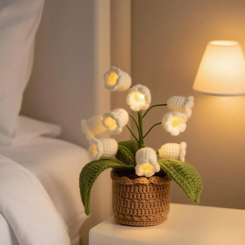Ever Bloom Lily of the Valley Crochet Night Lamp - Unique Mother’s Day Gift for Mom, Grandma, Wife