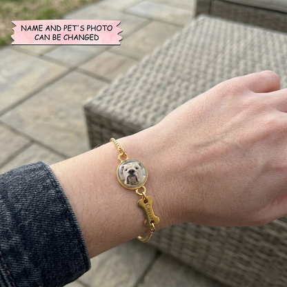 Personalized Pet Photo Bracelet - Gift For Dog And Cat Lover - Custom Photo & Name Engraving GFTOTP18225