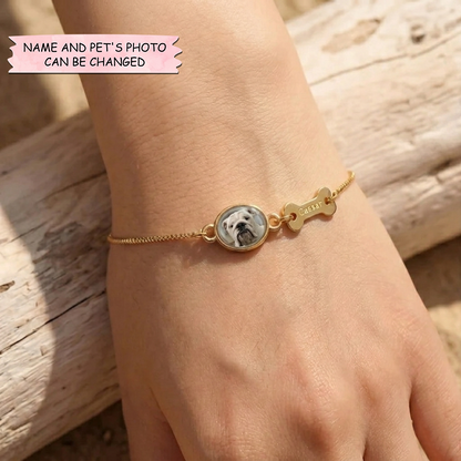 Personalized Pet Photo Bracelet - Gift For Dog And Cat Lover - Custom Photo & Name Engraving GFTOTP18225