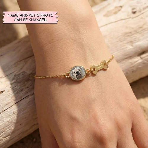 Personalized Pet Photo Bracelet - Gift For Dog And Cat Lover - Custom Photo & Name Engraving GFTOTP18225