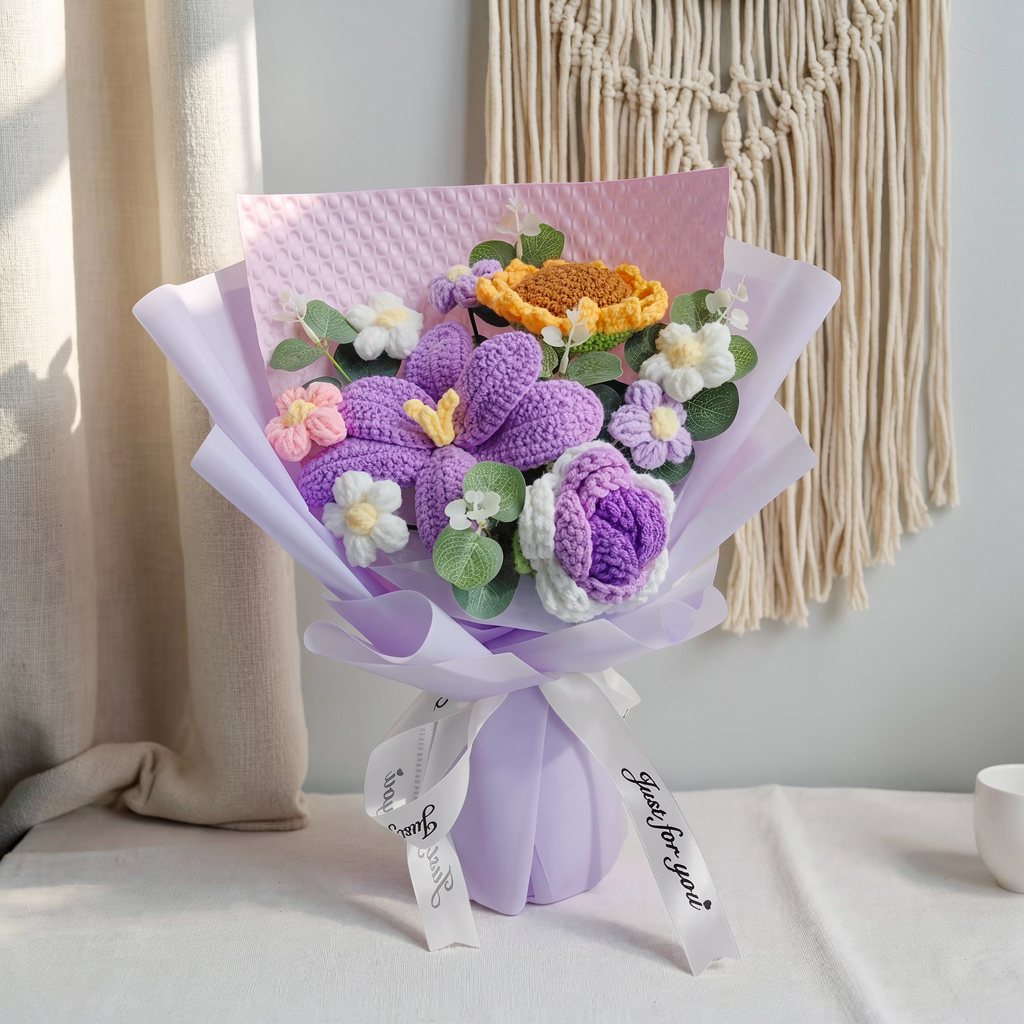 Mother's Day Sale 70% OFF 💐 Handmade Crochet Flower Bouquet 🎁 Gift For Mom & Grandma