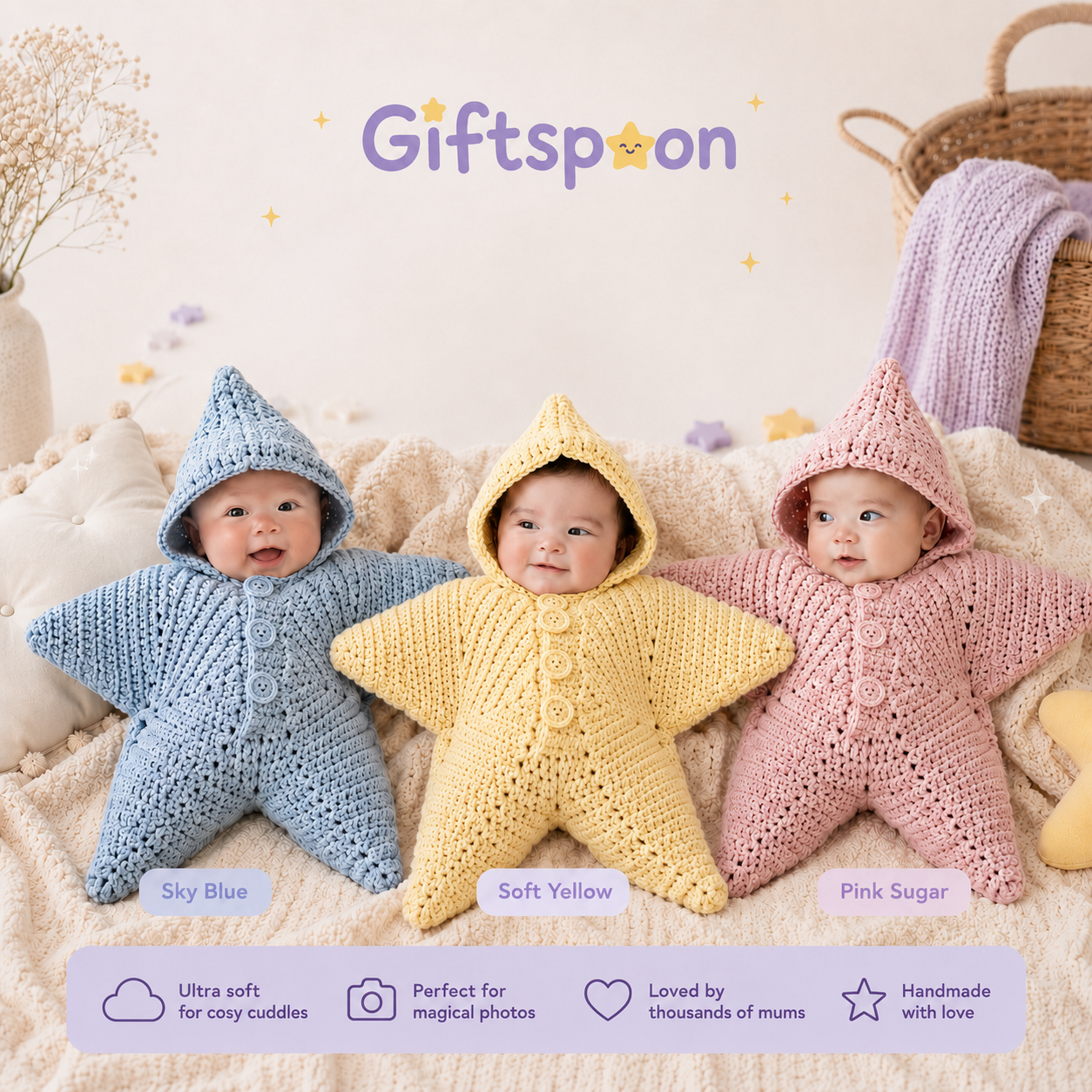 Crochet Baby Star Suit for Newborns and Toddlers