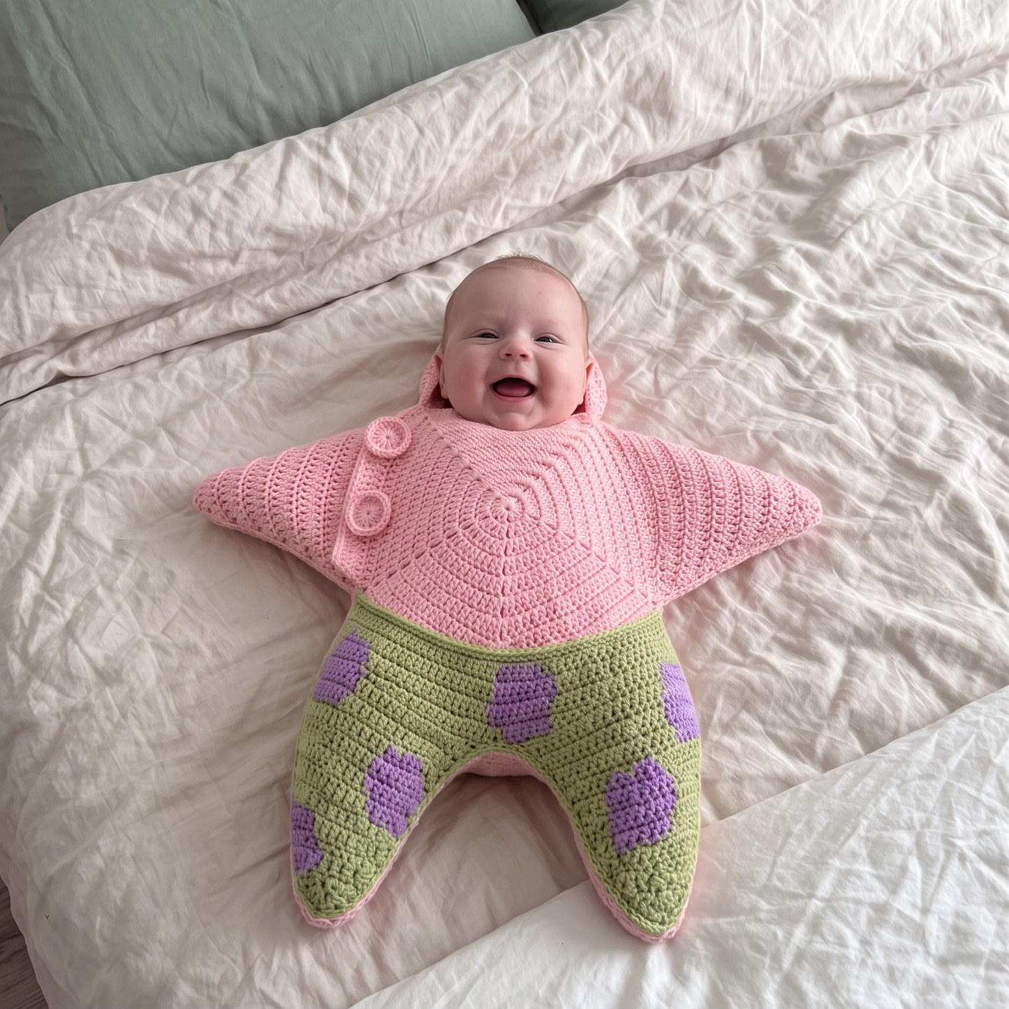 Cozy Crochet Baby Star Suit for Newborns and Toddlers