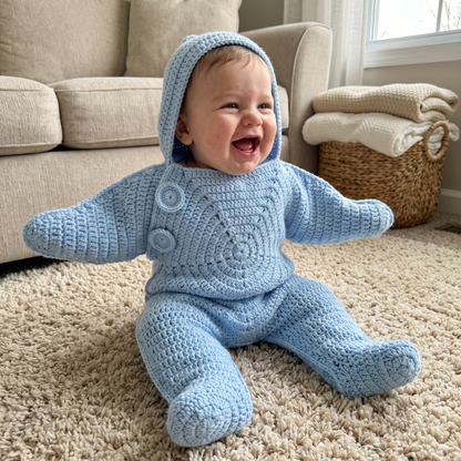 Cozy Crochet Baby Star Suit for Newborns and Toddlers