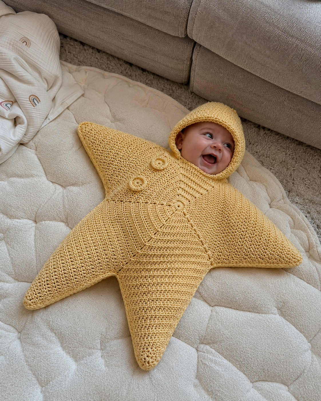 Cozy Crochet Baby Star Suit for Newborns and Toddlers